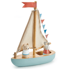 Houten speelgoedboot Sail Away - met 2 poppetjes - Speelvoertuigen Tender Leaf Toys - In den Olifant