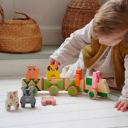 Houten Speelgoedtrein - Trainimo Jungle - Houten babyspeelgoed Djeco - In den Olifant