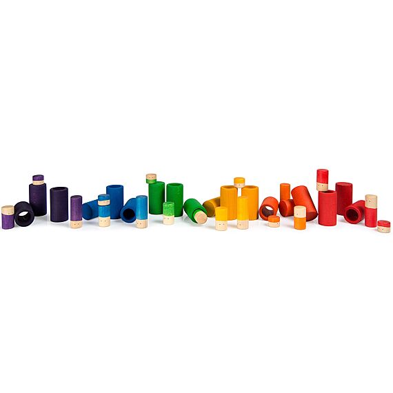 Houten Speelset Lo Basic Colors | 36 Stuks - Open ended speelgoed Grapat - In den Olifant