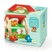 Houten speelset - Miniboerderij met 5 dieren - Poppenhuizen en kastelen Djeco - In den Olifant