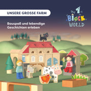 Houten speelset My 1st Block World Grote boerderij - 60 onderdelen - Speelsets Haba - In den Olifant