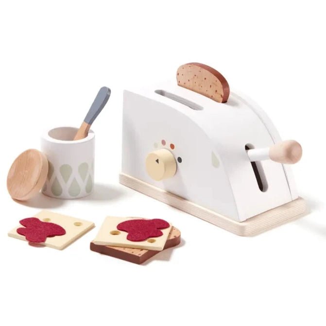 Houten speelset Toaster met accessoires - Speelkeuken en winkeltje Kid's Concept - In den Olifant