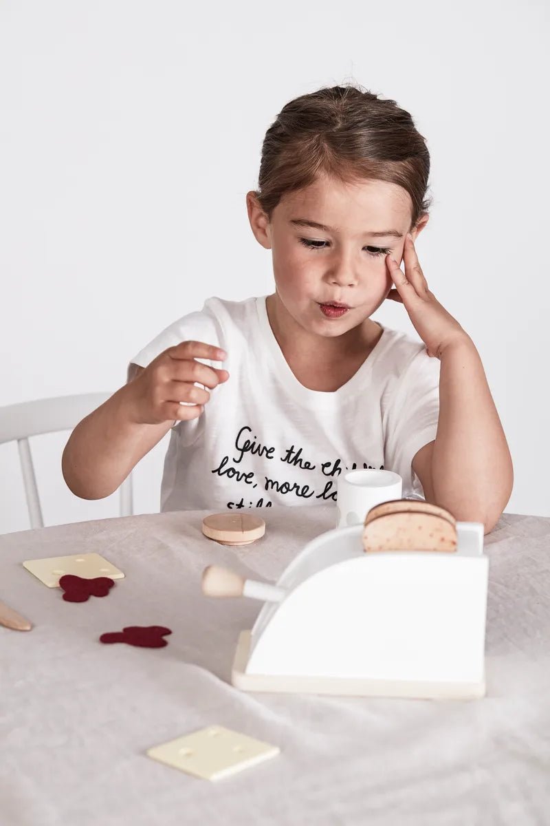 Houten speelset Toaster met accessoires - Speelkeuken en winkeltje Kid's Concept - In den Olifant