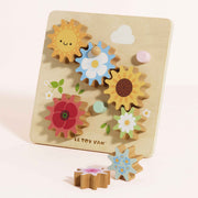 Houten tandwielspel - bijen en bloemen - Activiteitenspeelgoed Le Toy Van - In den Olifant