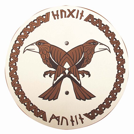 Houten Vikingsschild | Hugin & Munin - Wapens en helmen Vah - In den Olifant