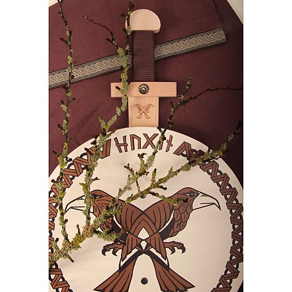 Houten Vikingsschild | Hugin & Munin - Wapens en helmen Vah - In den Olifant
