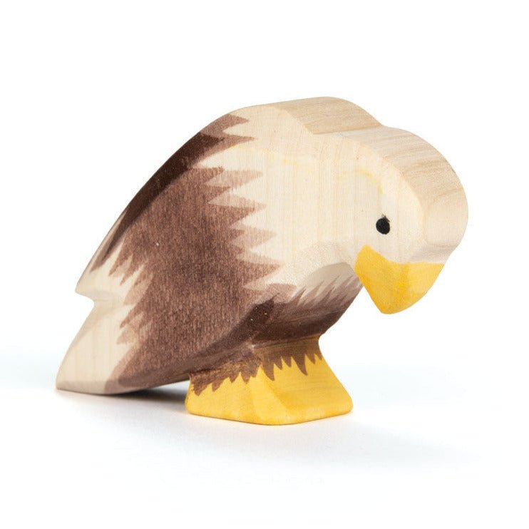 Houten vogel Zeearend Zittend - 4,7 cm - Speeldieren Ostheimer - In den Olifant