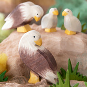 Houten vogel Zeearend Zittend - 4,7 cm - Speeldieren Ostheimer - In den Olifant