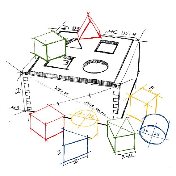 Houten Vormenstoof | Rainbow Shape Sorter Box - Houten babyspeelgoed Wooden Story - In den Olifant