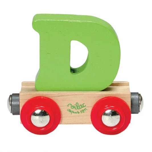 Houten Wagon Letter D - Magneten en letters Vilac - In den Olifant