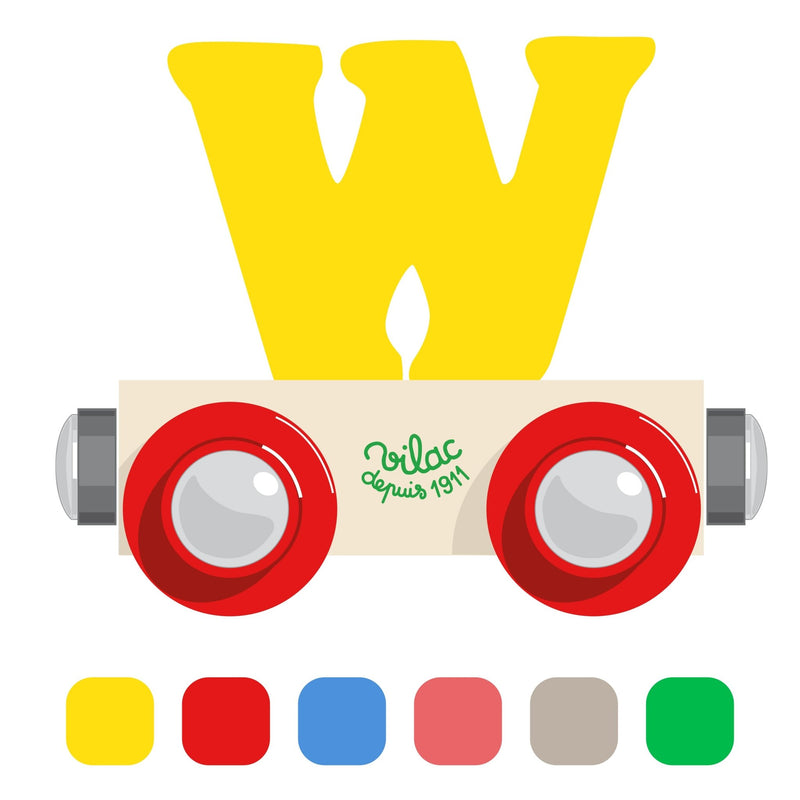 Houten Wagon Letter W - Magneten en letters Vilac - In den Olifant