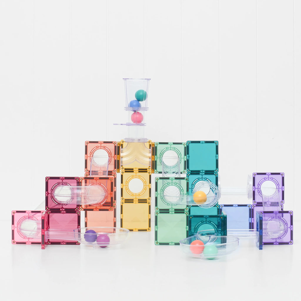 Magnetic Marble Run Ball Run Pastel Pack - 114 piece set