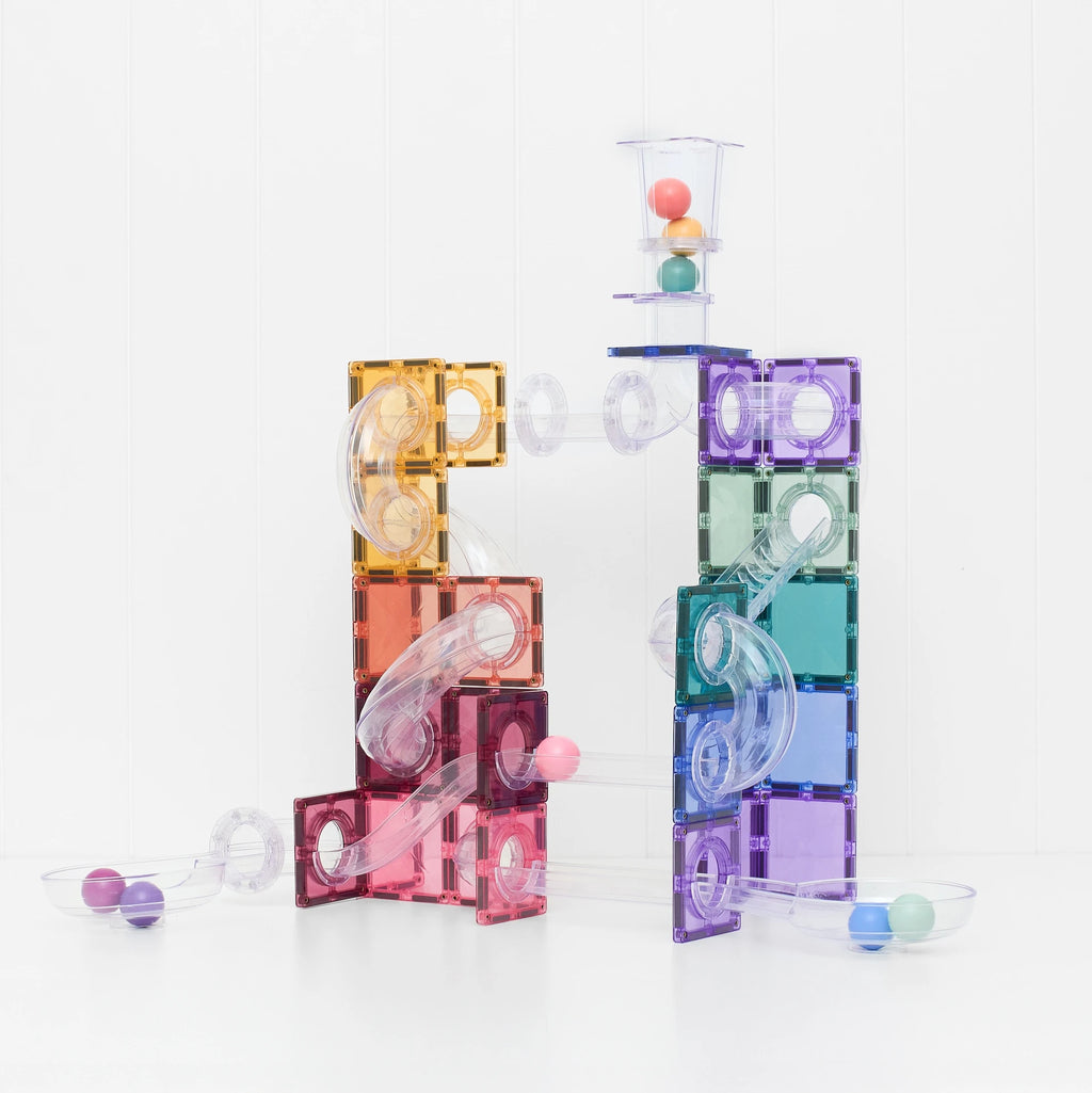 Magnetic Marble Run Ball Run Pastel Pack - 114 piece set