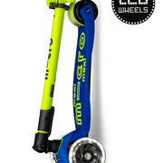 Inklapbare step Maxi Micro Foldable LED blauw geel Neon - 5 tot 12 jaar - Steppen Micro Mobility - In den Olifant