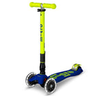 Inklapbare step Maxi Micro Foldable LED blauw geel Neon - 5 tot 12 jaar - Steppen Micro Mobility - In den Olifant