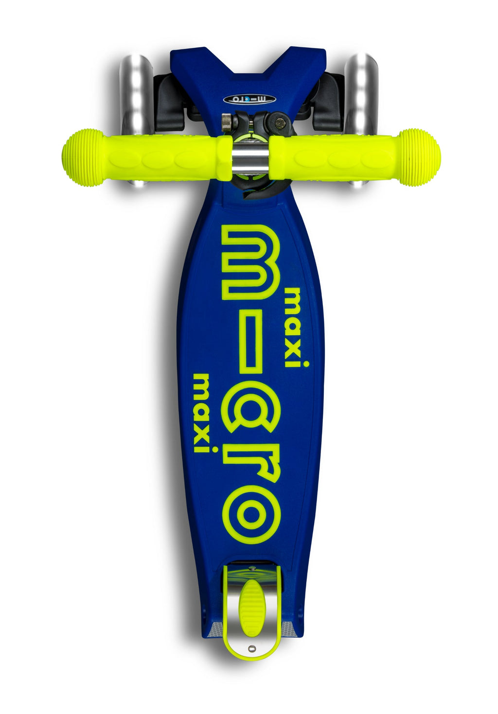 Inklapbare step Maxi Micro Foldable LED blauw geel Neon - 5 tot 12 jaar - Steppen Micro Mobility - In den Olifant