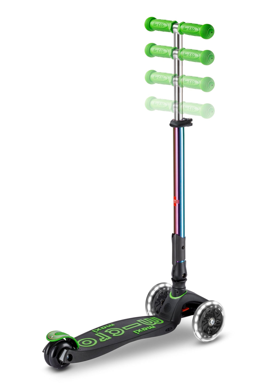 Inklapbare Step Maxi Micro LED Neochrome groen - 5 tot 12 jaar - Steppen Micro Mobility - In den Olifant