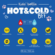 Isothermische drinkfles Hot&Cold Bff - Kids’ Vacuum Bottle Kitty - 310 ml - Drinkflessen Legami - In den Olifant