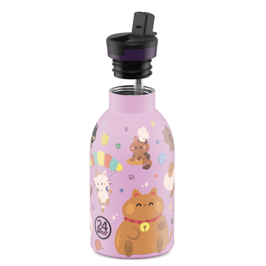 Isothermische drinkfles Meow Friends - 330 ml - Drinkflessen 24Bottles - In den Olifant