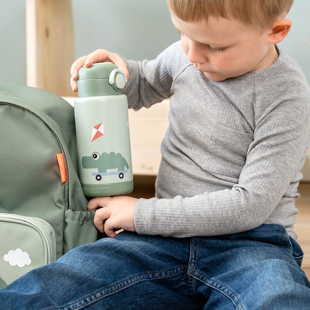 Isothermische drinkfles Playground Green - 340 ml - Drinkflessen Done by Deer - In den Olifant