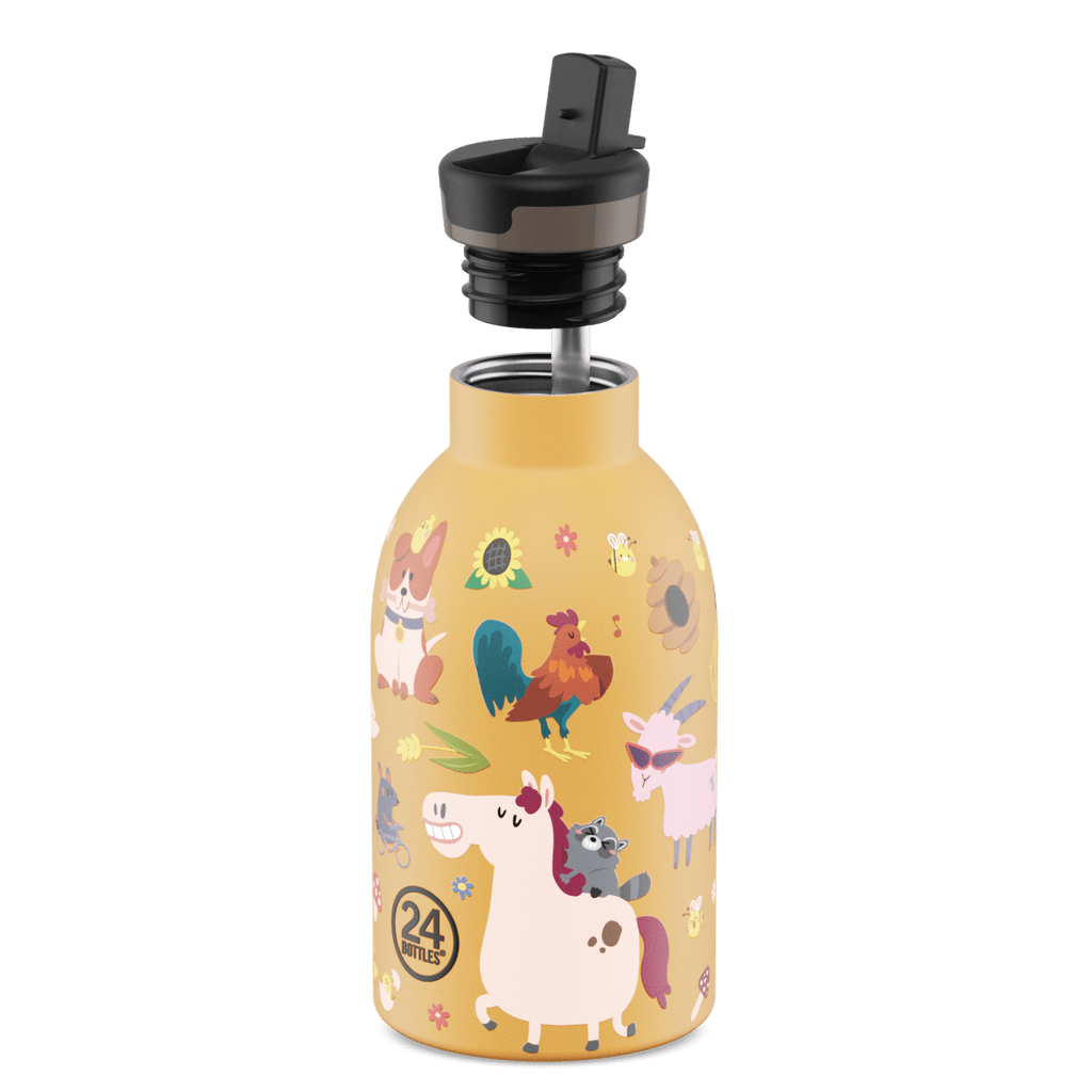 Isothermische fles Farm Friends - 330 ml - Drinkflessen 24Bottles - In den Olifant