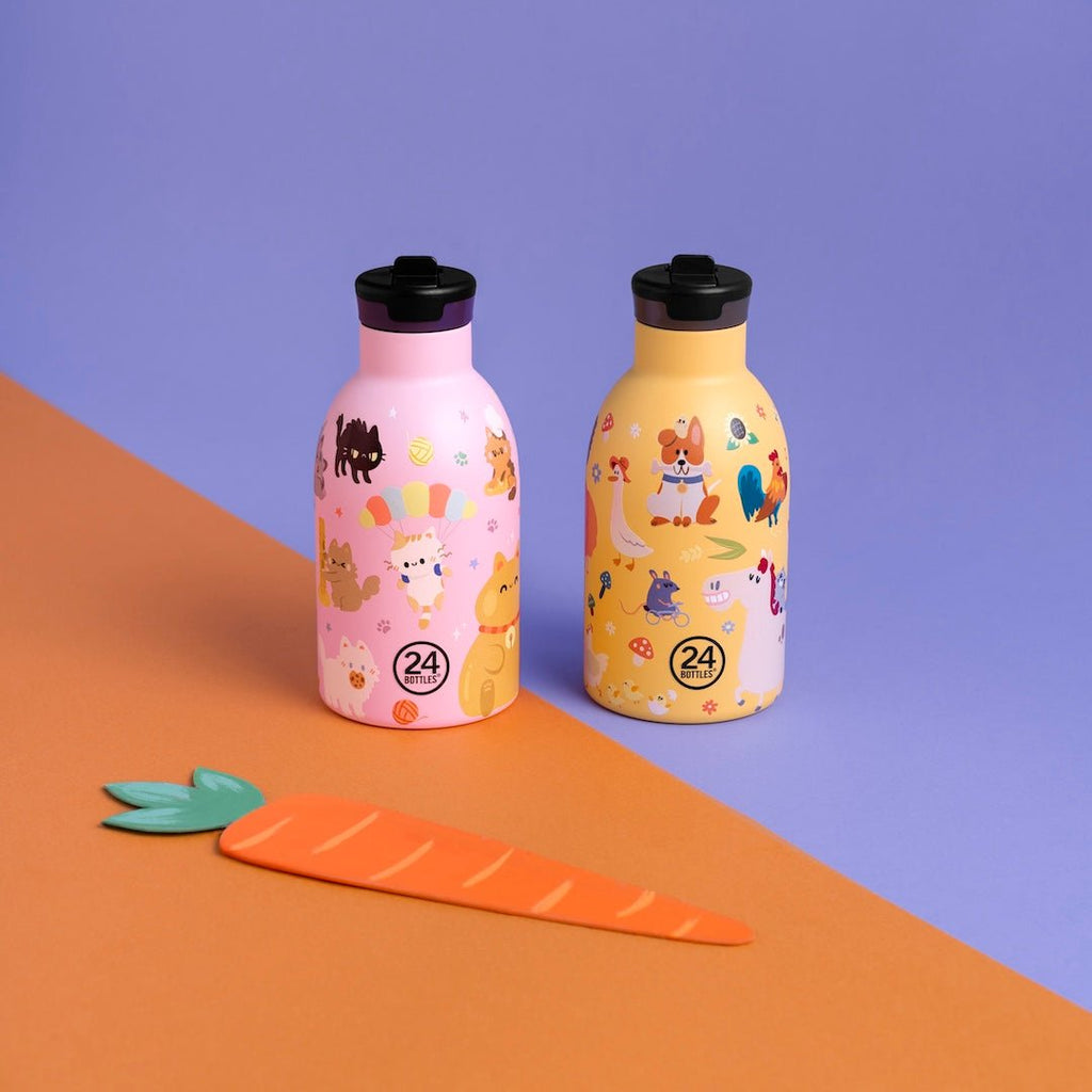 Isothermische fles Farm Friends - 330 ml - Drinkflessen 24Bottles - In den Olifant