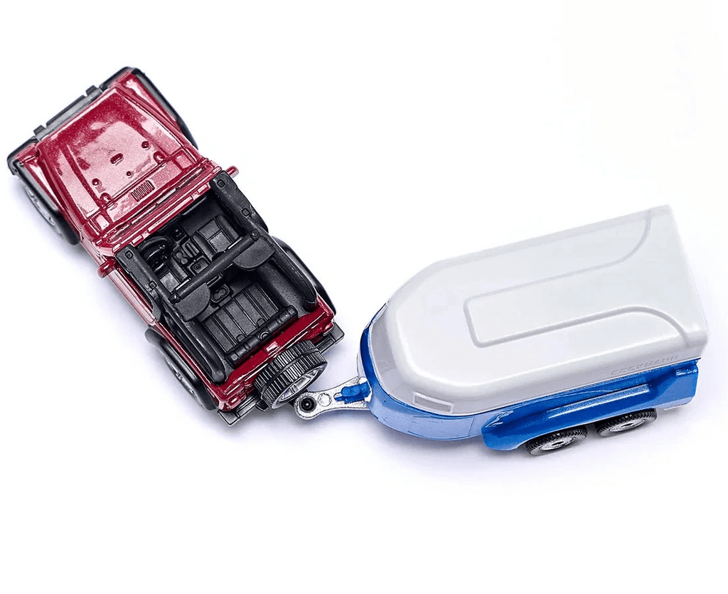 Jeep met paardentrailer - Auto's en voertuigen Siku - In den Olifant