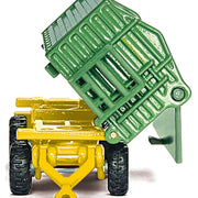John Deere met voorlader en aanhanger 1:87 - Auto's en voertuigen Siku - In den Olifant