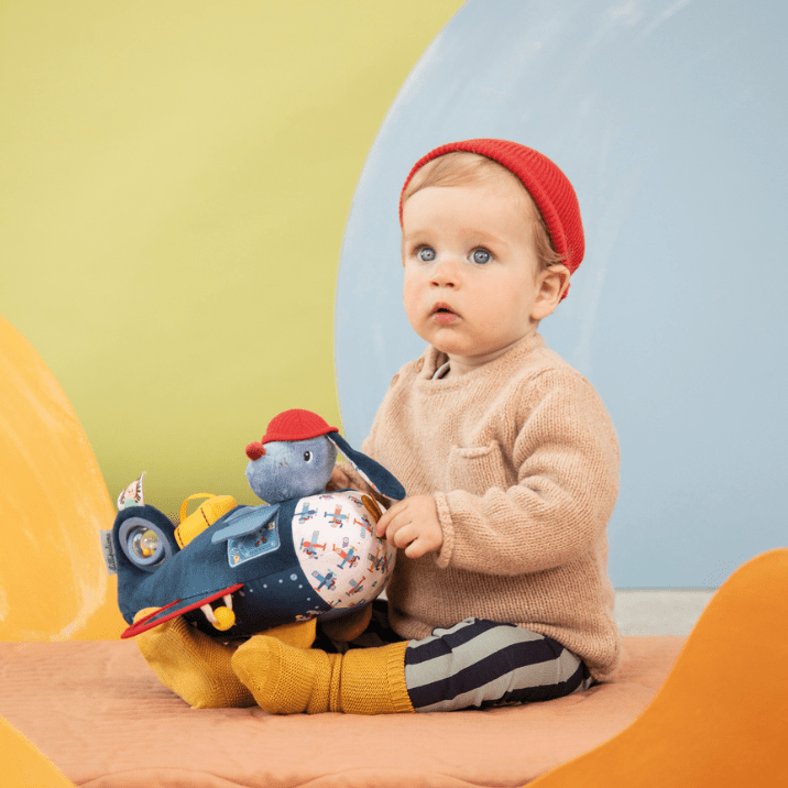 Jules Activiteiten Vliegtuig - Activiteitenknuffel Lilliputiens - In den Olifant