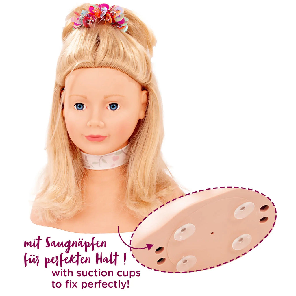 Kaphoofd Blond Haar Blauwe Ogen - set van 58 - Staande poppen Götz - In den Olifant