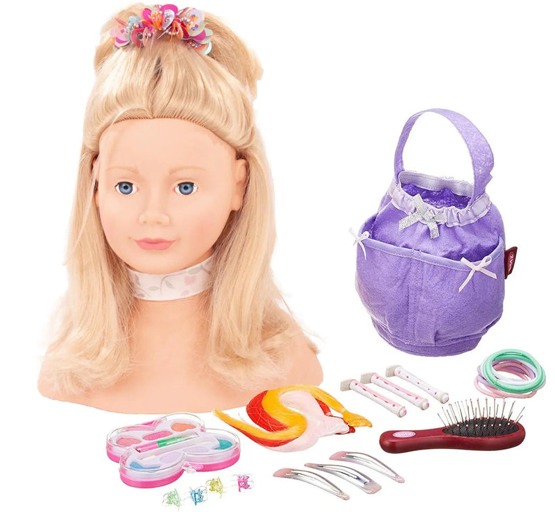 Kaphoofd Blond Haar Blauwe Ogen - set van 58 - Staande poppen Götz - In den Olifant