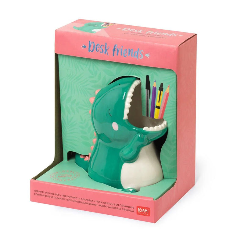 Keramische pennenhouder Desk Friends - Dino - Opbergers Legami - In den Olifant