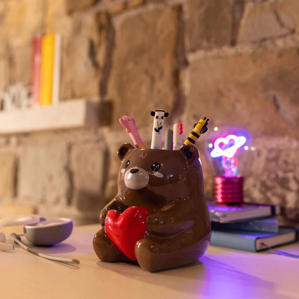 Keramische pennenhouder Desk Friends - Teddy Bear - Opbergers Legami - In den Olifant