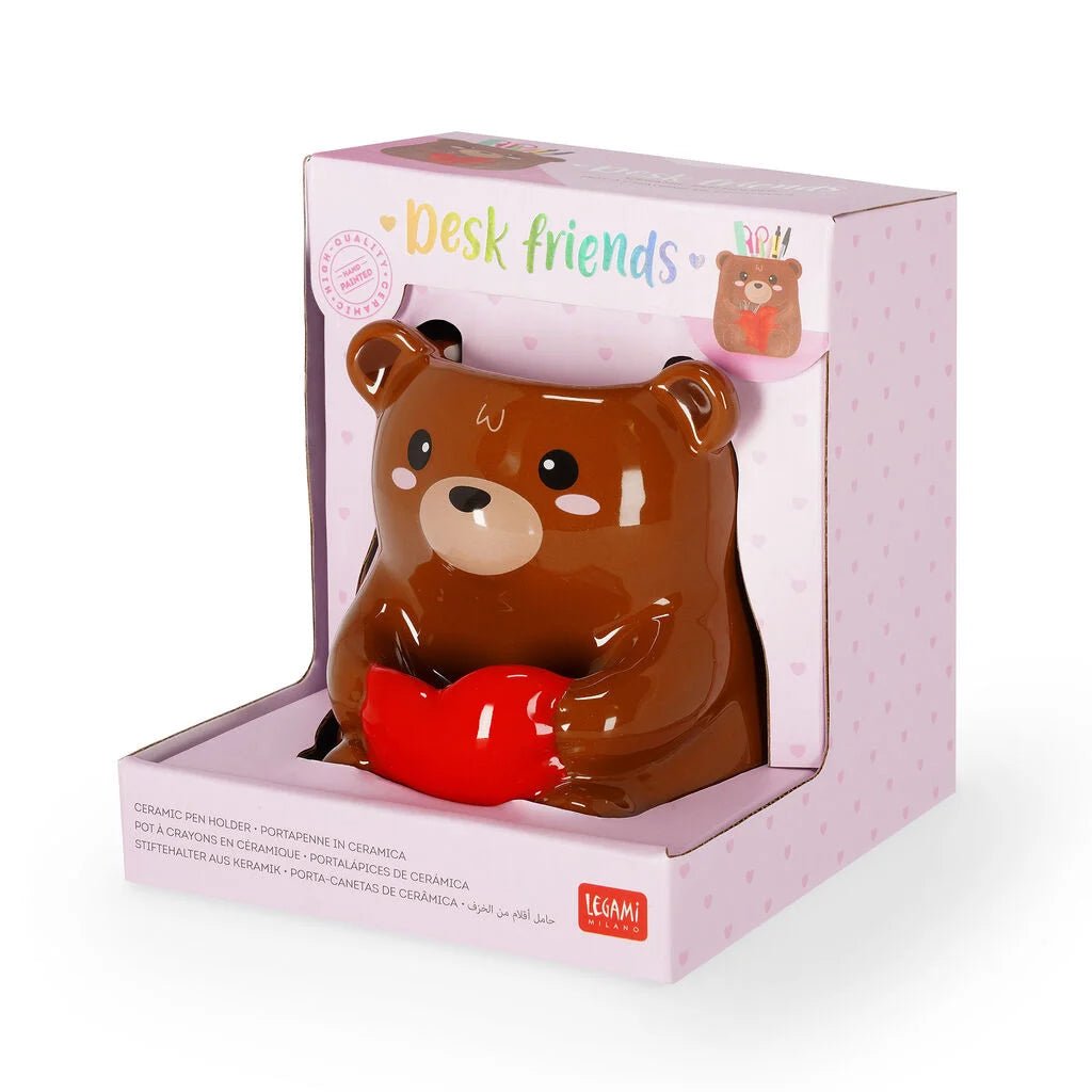 Keramische pennenhouder Desk Friends - Teddy Bear - Opbergers Legami - In den Olifant