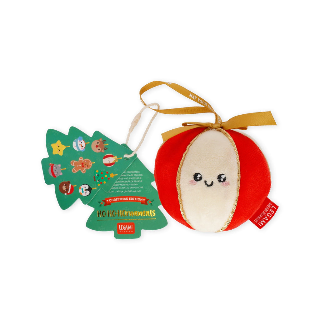 Kerstdecoratie Ho - Ho - Horanaments - Plush Christmas Decoratio Ball - Kerstdecoratie Legami - In den Olifant
