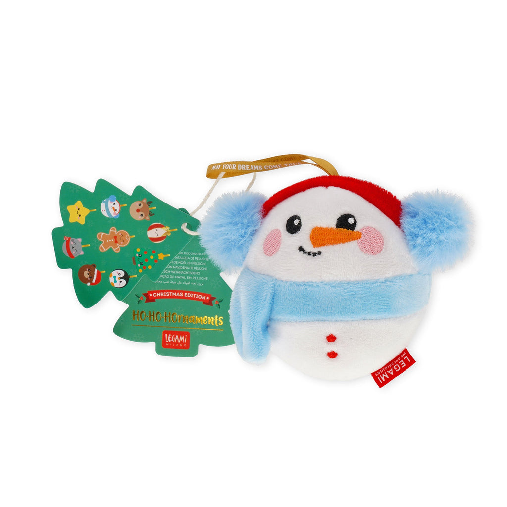 Kerstdecoratie Ho - Ho - Horanaments - Plush Christmas Decorations Snowman - Kerstdecoratie Legami - In den Olifant