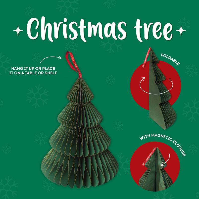 Kerstversiering Christmas - Tree Foldable Paper Christmas Tree XMas Tree - Kerstdecoratie Legami - In den Olifant