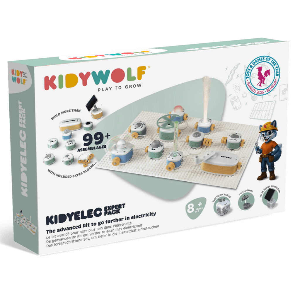 Kidyelec Expert Mijn eerste elektriciteitsset - 17 onderdelen - STEM speelgoed Kidywolf - In den Olifant