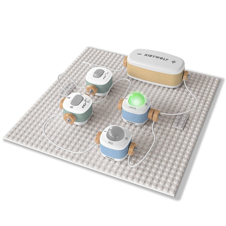 Kidyelec Starter Mijn eerste elektriciteitsset - 10 onderdelen - STEM speelgoed Kidywolf - In den Olifant