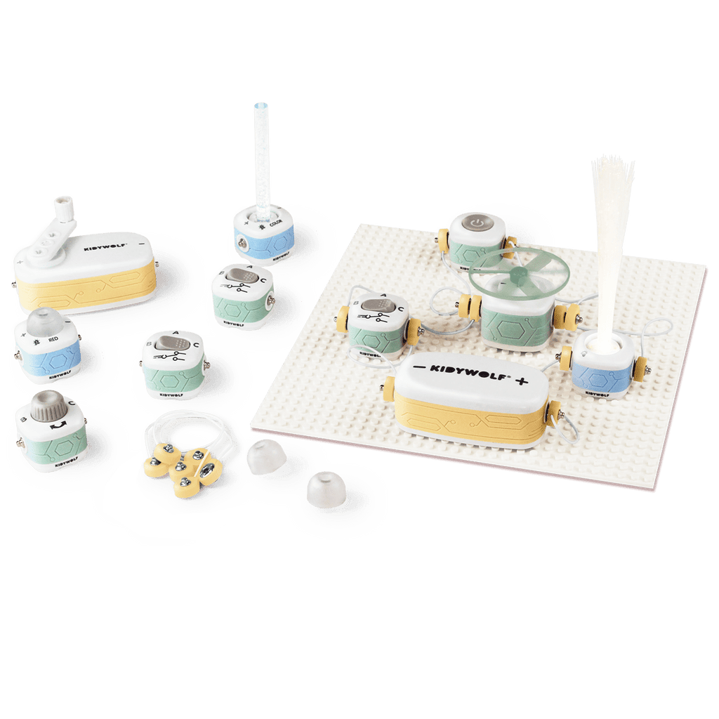 Kidyelec Starter Mijn eerste elektriciteitsset - 10 onderdelen - STEM speelgoed Kidywolf - In den Olifant