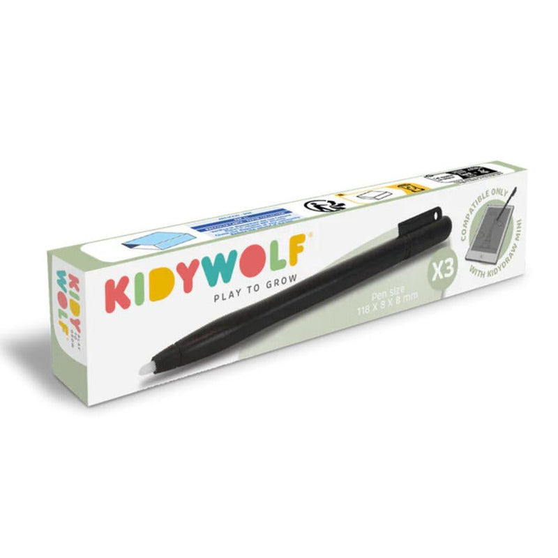 Kidypen 3 pennen voor KIDYDRAW - MINI - Kleuren en tekenen Kidywolf - In den Olifant