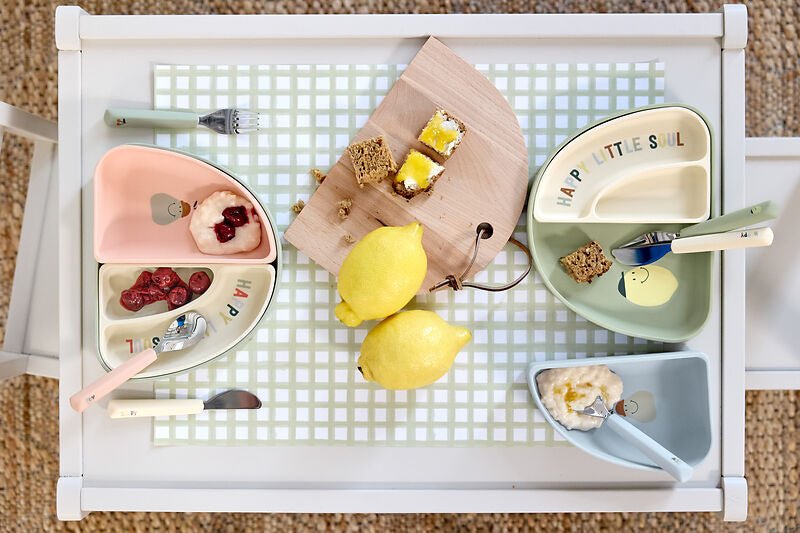 Kinderbestek met siliconen handvat Happy Fruits Cherry - set van 3 - Aan tafel Lässig - In den Olifant