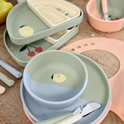 Kinderbestek met siliconen handvat Happy Fruits Cherry - set van 3 - Aan tafel Lässig - In den Olifant