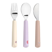 Kinderbestek met siliconen handvat Tiny Team Cat - set van 3 - Aan tafel Lässig - In den Olifant