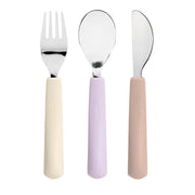 Kinderbestek met siliconen handvat Tiny Team Cat - set van 3 - Aan tafel Lässig - In den Olifant