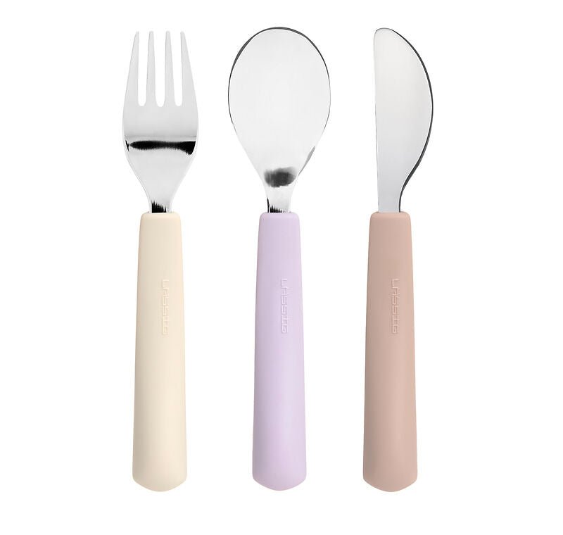 Kinderbestek met siliconen handvat Tiny Team Cat - set van 3 - Aan tafel Lässig - In den Olifant