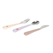 Kinderbestek met siliconen handvat Tiny Team Cat - set van 3 - Aan tafel Lässig - In den Olifant