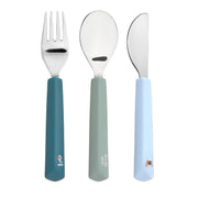 Kinderbestek met siliconen handvat Tiny Team Dog - set van 3 - Aan tafel Lässig - In den Olifant