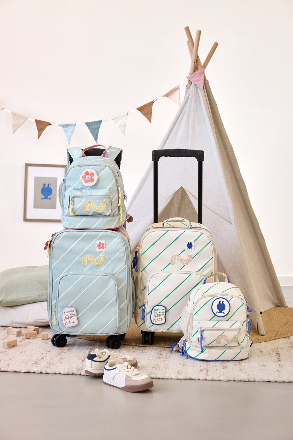 Kinderkoffer Spinny Trolley Happy Trails Frog - Koffers Lässig - In den Olifant