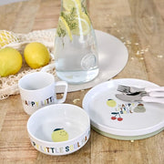 Kinderservies Dish Set Porcelain/Silicone Happy Fruits - set van 3 - Aan tafel Lässig - In den Olifant